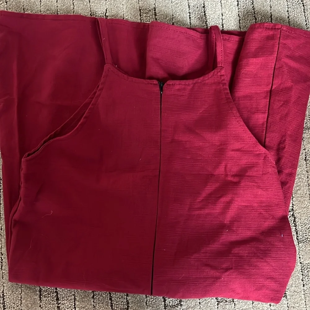 High neck canvas red dress - Picture 2 of 2